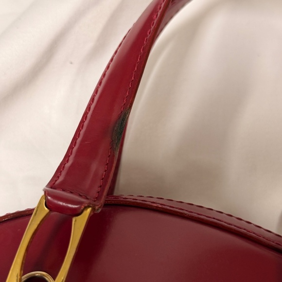 Moschino Redwall Bordeaux Red Wine Patent Leather Top Handle Bag - Picture 12 of 15